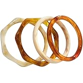 Blue Drop Chunky Bangle Bracelet Set for Women Tortoise Shell Acetate Plate Stackable Bracelets Resin Acrylic Cuff Bangle Geometric Vintage Jewelry