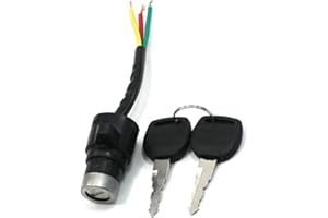 Partuto Ignition Switch Electric Bike Bicycle Security Keys Lock w Two Spare Keys Replacement