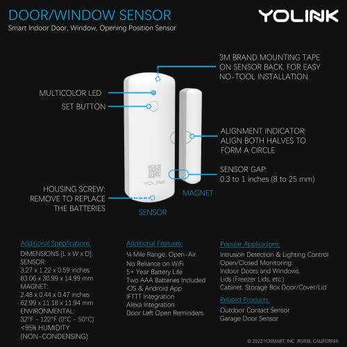 YoLink LoRa Smart Door Sensor Starter Kit SpeakerHub Audio Hub & 2