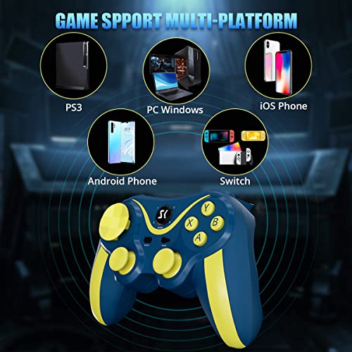 Kujian Android Controller with Holder, Dual Vibration Bluetooth Game