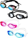 4 Pairs Triathlon Swim Goggles, Swimming Goggles