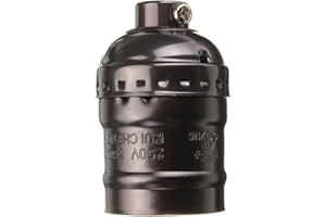 RTNLIT E26 /E27 Vintage Light Socket, Lamp or Fixture Replacement, Edison Lamp Socket Holder Replacement, Industrial Lamp Light Socket Holder (Black)