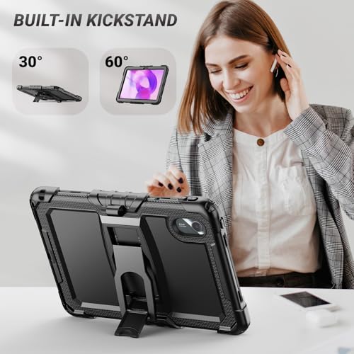 SEYMAC Case for Lenovo Idea Tab 11 Inch 2025 / Lenovo Tab M11 2024/ K11 Gen 2 11 Inch with Screen Protector, Folding Stand, Shoulder Strap and Pen Holder, Black
