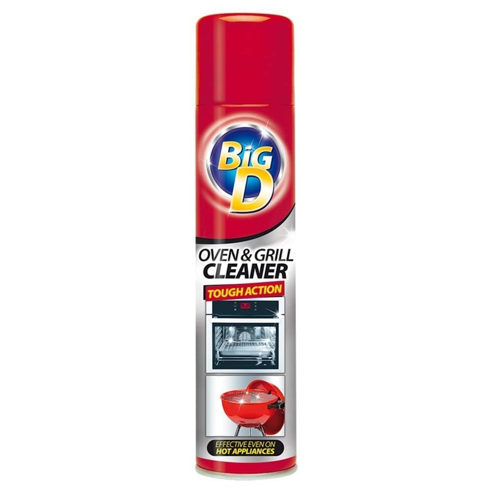 BIG D Oven & Grill Cleaner 300ml – Powerful Tough Action Degreaser for Burnt-On Grease and Stains – Safe for Hot Appliances – Fast-Acting Foaming Spray for Sparkling Clean Kitchen Ovens and Grills