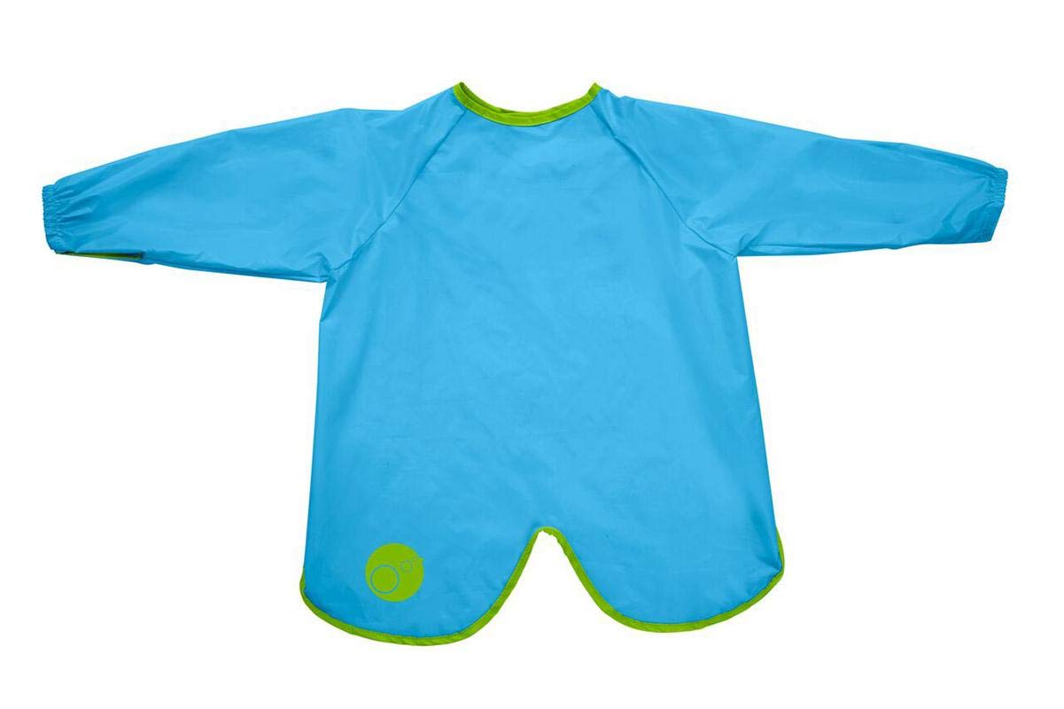b.box Waterproof Large Smock Bib with Long Sleeve and Machine Washable (Ocean Breeze)