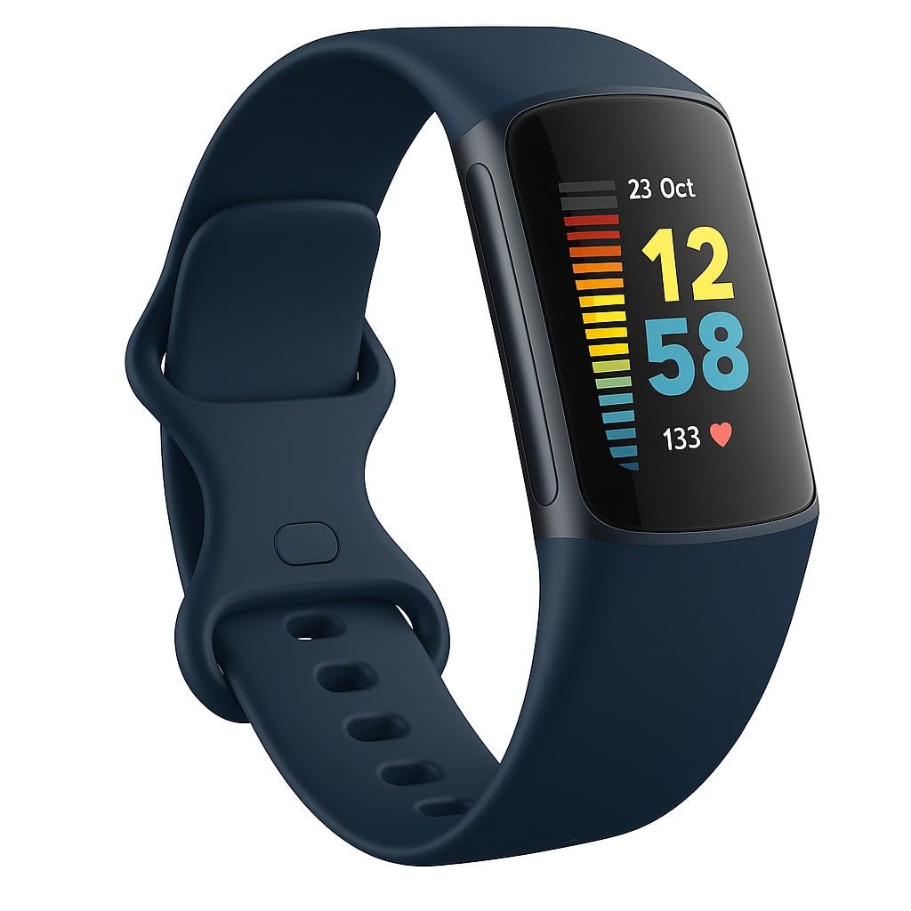 Panda Bobo Compatible with Fitbit Charge 5 Charge 6 strap Replacement Band Classic Wristband Women Men Small large (Small, Dark Blue) — image 1