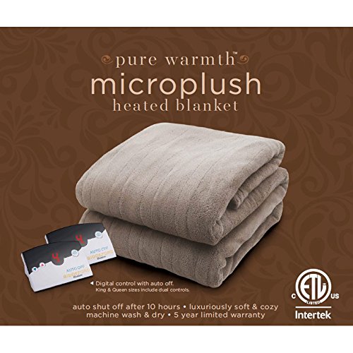 Pure Warmth MicroPlush Electric Heated Blanket Twin Creme Pricepulse