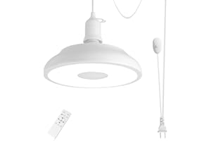 HOREVO Outdoor Plug-in Pendant Light: Modern Farmhouse Hanging Fixture, Remote Control, Bluetooth Speaker, Color-Changing LED - Ideal for Patio, Deck, Garden, and Outdoor Entertaining