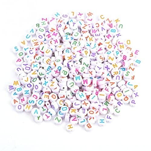 RK Beauty 390 pcs Round Acrylic Alphabet Letter Beads 15 of Each Letter A-Z 7mm 1mm Hole. for Charm Beading Art & Craft Bracelets