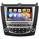 Koolertron For 7 th 2003 2004 2005 2006 2007 Honda Accord Single Zone 8 Inch Digital HD Touchscreen Car DVD GPS Navigation System (OEM Factory Style,Free Map)