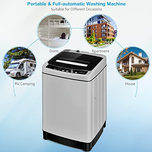 Giantex Full Automatic Washing Machine, 2 in 1 Portable Laundry Washer