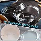 NutriUps Glass Round Casserole Dish Set 0.65L 1L 1.4L with Lids view 5