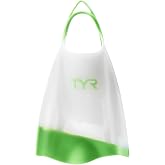 TYR Hydroblade Fins - Short Blade Silicone Adult Training Swim Flippers | 100% Premium Silicone | Angled Blade Surface &amp; Side Rails | Natural Cadence Flutter Kicking | Heel Strap with Pull Tab