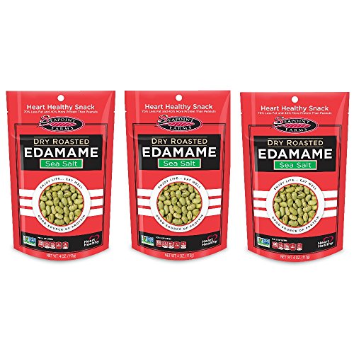 Seapoint Farms Dry Roasted Edamame, Lightly Salted, 4Ounce Pouches
