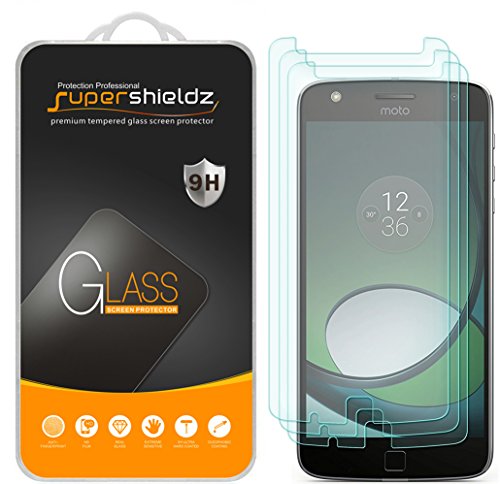 Supershieldz [3-Pack] for Motorola Moto Z Play/Moto Z Play Droid Tempered Glass Screen Protector, Anti-Scratch, Anti-Fingerprint, Bubble Free, Lifetime Replacement