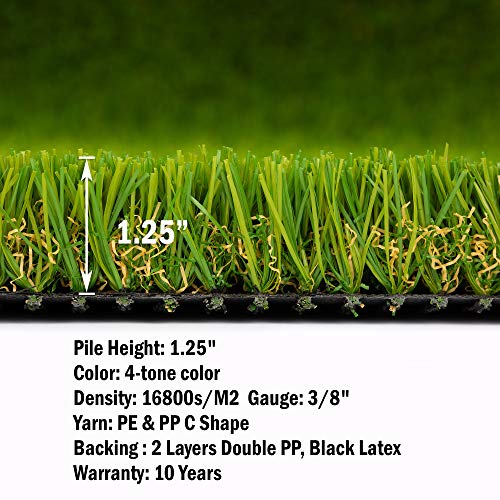 SMARTLAWN PROFESSIONAL Realistic Artificial Grass/Turf 24X40in 1.25in Pile Height Carpets for