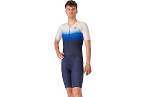 CASTELLI Men’s PR 2 Speed Suit, Cycling Race Swim Bike Run, Aerodynamic Triathlon Suit with Tri Seat Pad