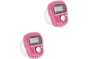 2Pcs Pink Electronic Finger Tally Counter Clicker Counter,Convenient Portable Digital Display Tally Counter, Digital Tally Co