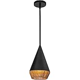 Alora Mood PD633107MBBR Daphne Pendant, 1-Light 1 Watts, Matte Black/Brown Cotton Rope