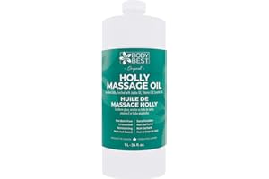 BodyBest Holly Massage Oil (1 Litre) | Aromatherapy Lubricant & Carrier Oil | Nourishing, Fast Absorbing, Nut-Free, Unscented