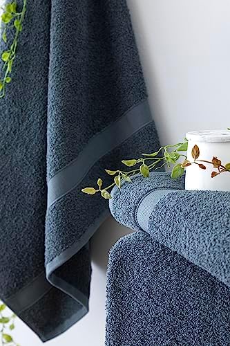 2 Duschtücher, 100% Baumwolle, 550 g/m², extra weich, sehr saugfähig und schnell trocknend, Maße 70 x 140 cm, Dunkelgrau