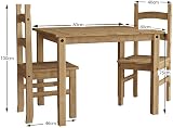 Vida Designs Corona Dining Set 2 Seater Pine Wood Table and Chairs 75 cm view 6