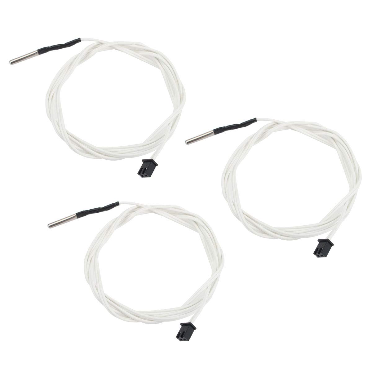 Toaiot 3D Printer Parts Upgrade HT-NTC100K Thermistor Sensor High Temperature +300 Degrees for Reprap CR10 Ender Aneti A8 Monopri Maker Pro Hot End Heater Block - 3Pcs