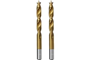 TIBOO DAY Brad Point Wood Drill Bits for Woodworking, 10.5mm (13/32") Dia Brad Point Drill, High Speed Steel Metric Brad Point Drill Bits with Double Flutes Design for Soft & Hard Woods MDF Acrylic, 2 Pcs