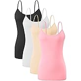 AMVELOP 2-4 PCS Camisole for Women Casual Sleeveless Layer Undershirt Adjustable Spaghetti Strap Tank Top Outfit