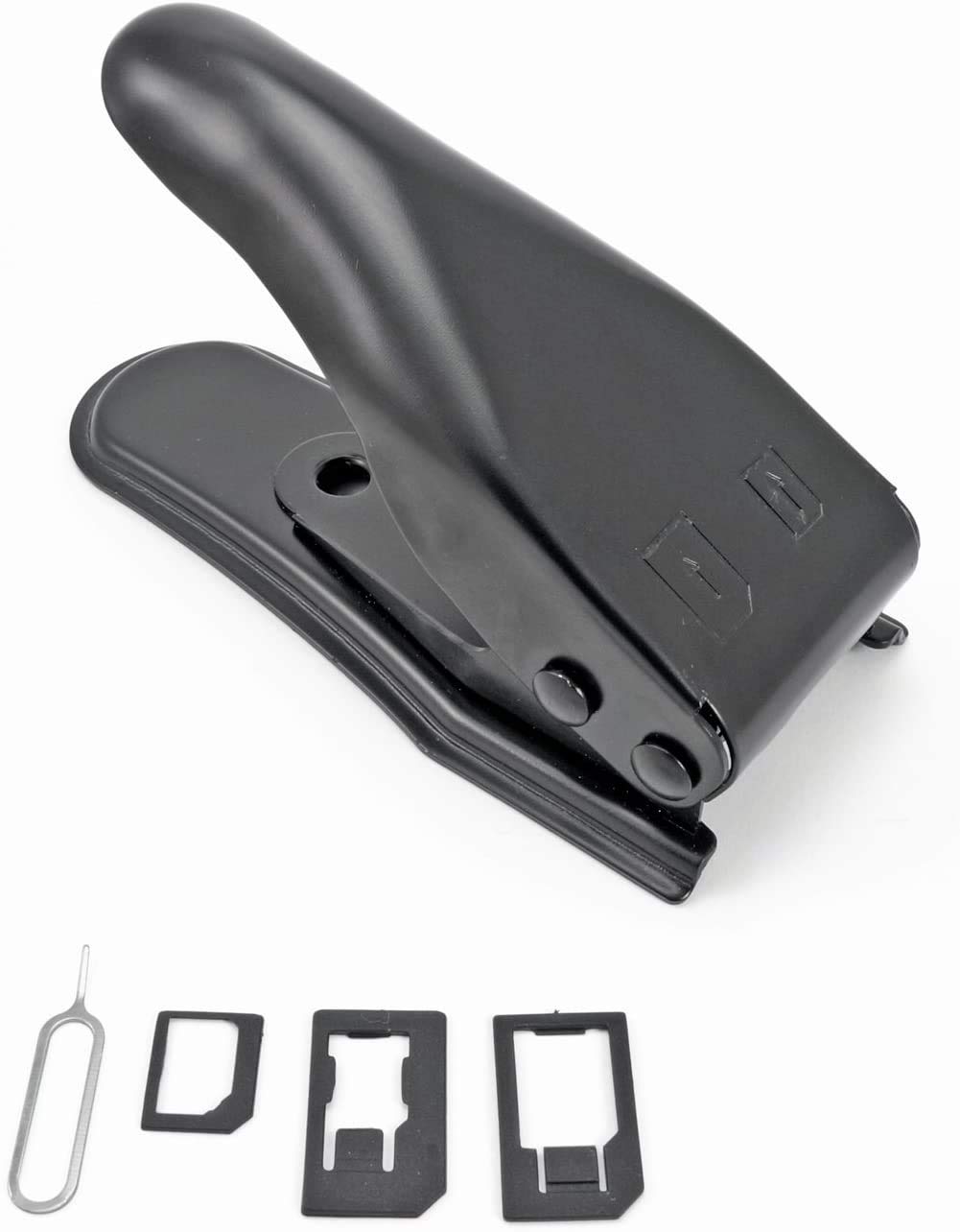 Incutex 2 in 1 SIM card cutter with SIM adapter Micro Nano SIM card punch for smartphones and tablets, black