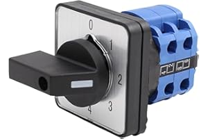 EDINSTRY 1Pcs Universal Changeover Selector Switch, Power Transfer Switch, 5 Positions 8 Terminals, LW26-20 0-4/2 220V 20A Motor, Water Pump Generators, Rotary Cam Selector
