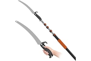 SISUPASSIE 20FT Reach Pole Saw for Tree Trimming, Telescoping Tree Pruner Extendable with 3-12FT Extension Pole, Manual Saw f