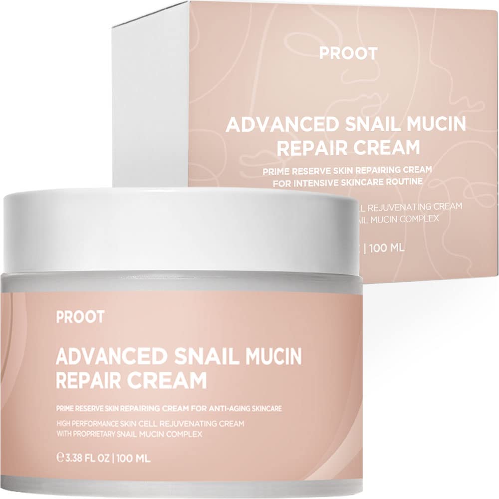 PROOT 96% Snail Mucin Repair Cream | Moisturizer for All Skin Types | Natural Ingredients | 3.38 fl oz