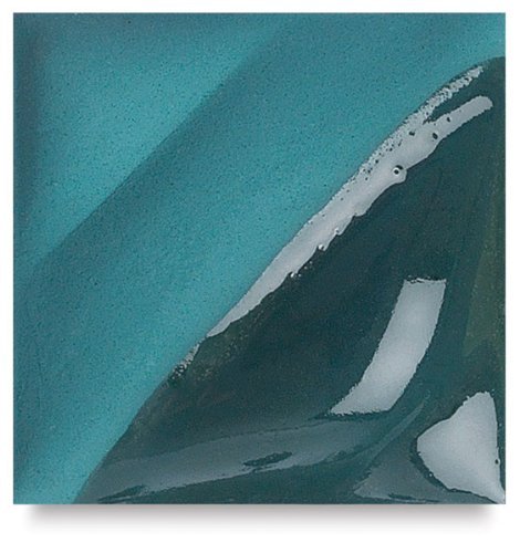 AMACO Velvet Lead-Free Non-Toxic Semi-Translucent Underglaze, 1 pt Jar, Blue Green V-341