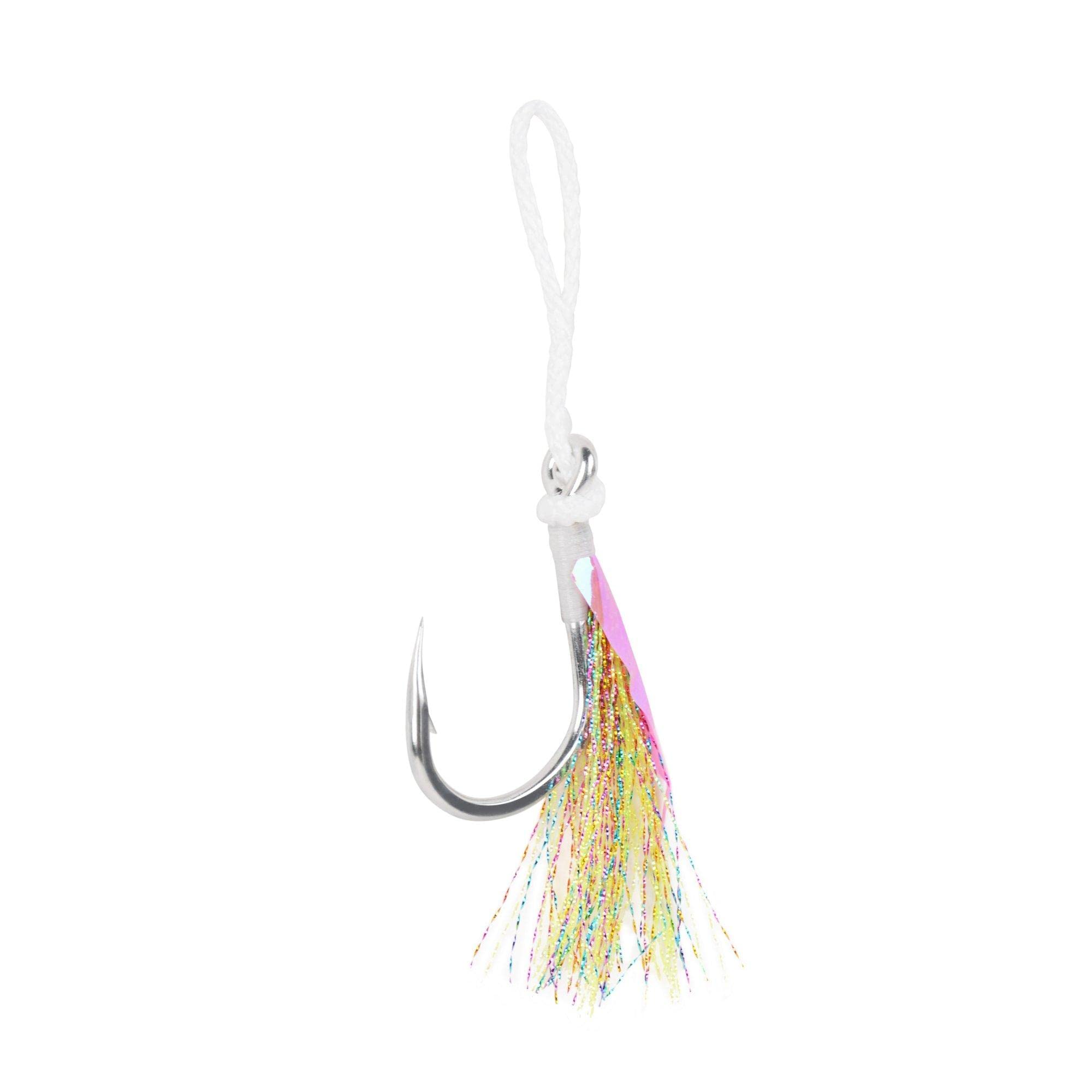 Mustad Heavy Duty Assist Rig, White w/Green Flash, 5/0