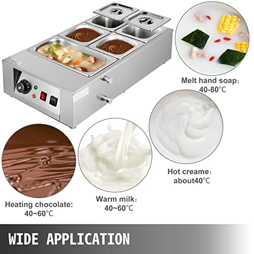 Commercial Chocolate Tempering Machine - Dual 3L Tanks, 86-185°F Temp Control For Melting Chocolate, Cream & More