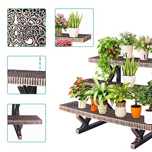 MIXXIDEA Plant Stands For Indoor Plants Multiple Plastic 3 Tier Plant