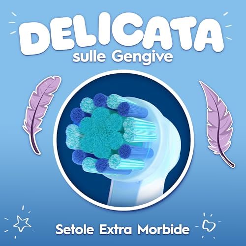 PRO Testina Spazzolino Elettrico Per Bambini dai 3 anni in su, Con Disney Frozen, Setole Extra Morbide, Bianco, Confezione Da 10
