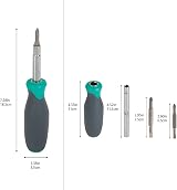 Amazon Basics 6-in-1 Multi-Bit Screwdriver Nut Driver Multicolor Silver Gray view 2