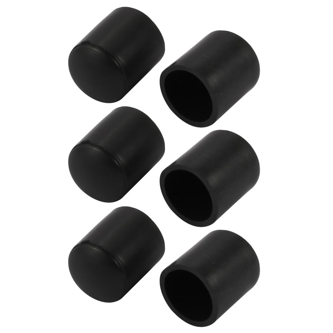 sourcingmap 6pcs 12mm Diameter Tube Insert Chair Leg Cap Round Black PVC Tubing Plug