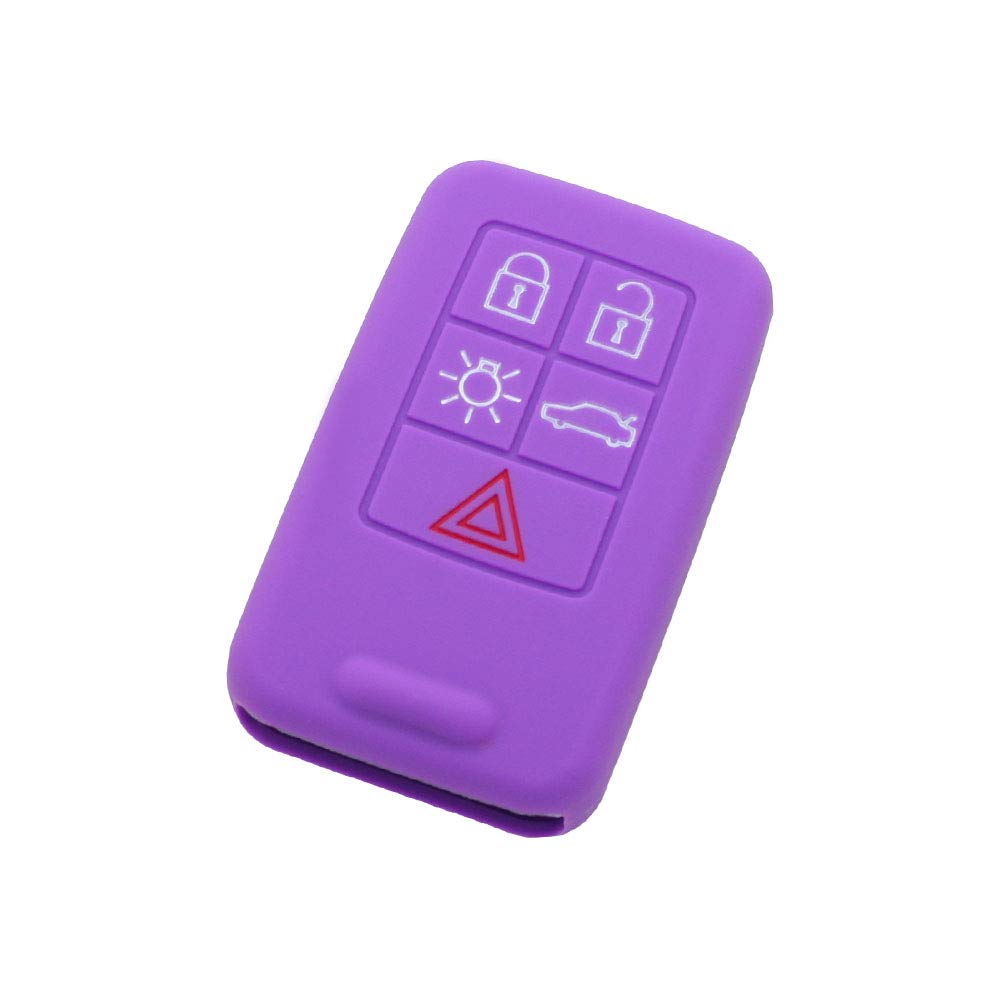 BROVACS Silicone Cover Protector Case Holder Skin Jacket Compatible with VOLVO 5 Button Smart Remote Key Fob CV9780 Purple — image 1