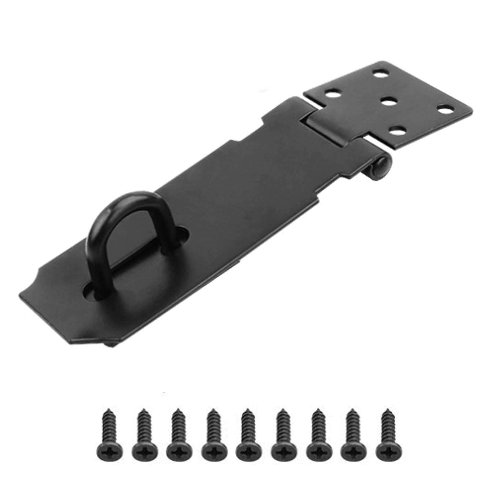 Door Padlock Hasp, 4 Inch Stainless Steel Padlock Hasp and Staple Shed Lock Hasp Shed Door Latch Heavy Duty Gate Lock Latch Security Hasp and Staple for Door Window Cabinet Pet Cage Crate
