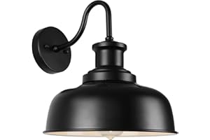 Diyel Solar Barn Light for Outside, Dusk to Dawn Outdoor Wall Lights Solar Powered, Farmhouse Exterior Wall Sconce, Industrial Outside Lighting Fixture, Rustic Lantern for Garage, Barn, Shed