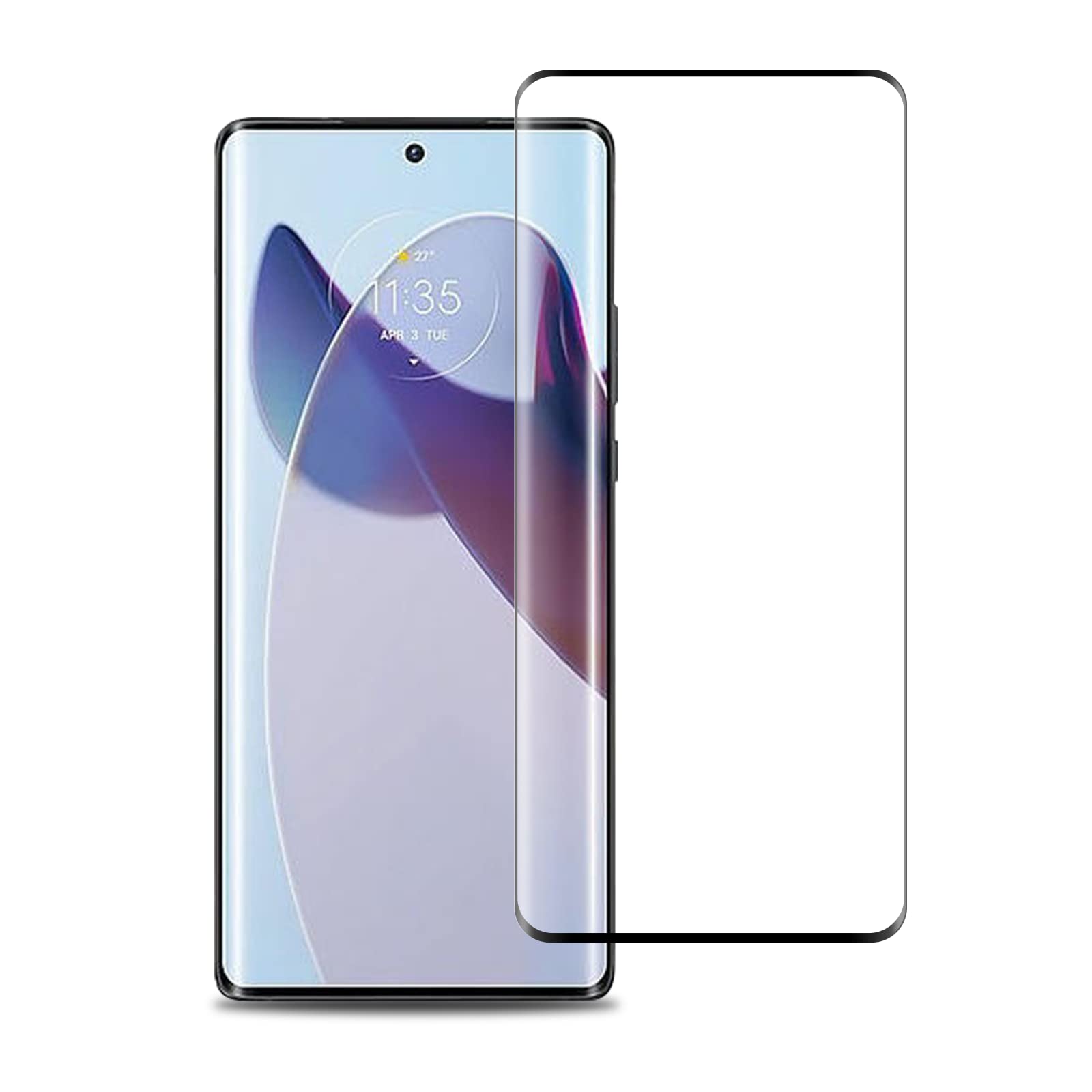 ROVLAK Screen Protector compatible with Motorola Moto X30 Pro Tempered Glass Screen Protector Full Coverage Scratch-Proof Anti-Fingerprint Protective Film Protection,Black