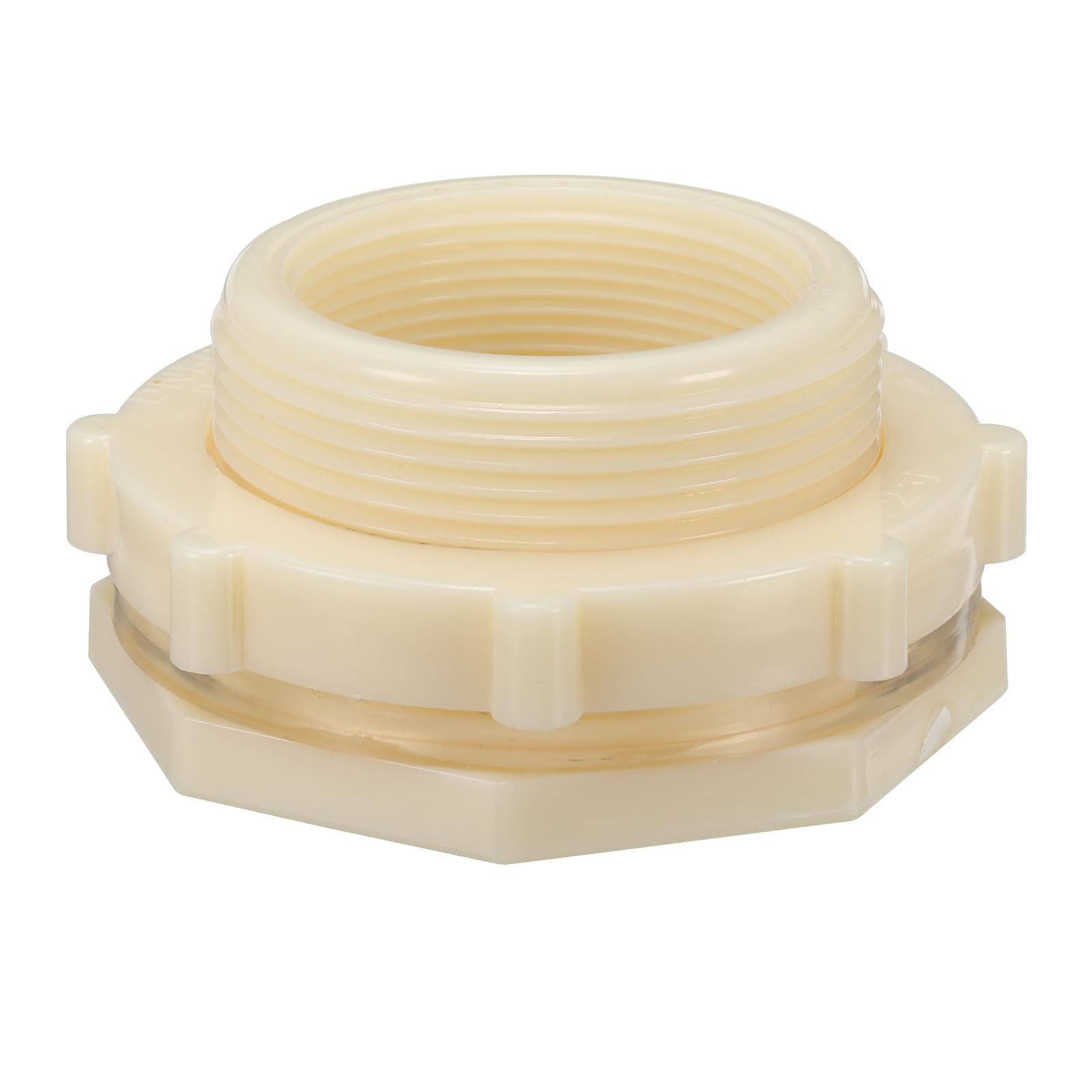 PATIKIL ABS Bulkhead Fitting NPT2, Bulkhead Water Tank Connector with Silicone Seal Gasket Garden Hose Fitting for Rain Bucket, Sinks, Aquariums, White