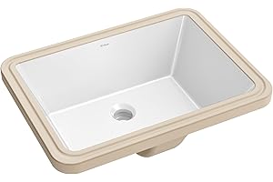 KRAUS Elavo 20.25 in. Rectangular Porcelain Ceramic Undermount Bathroom Sink in White with Overflow Drain, KCU-244