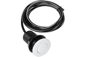 CLEESINK Air Activated Switch Button with Air Hose, Sink Top White Push Button for Food Waste Garbage Disposal Part (Short, 2 Inch)