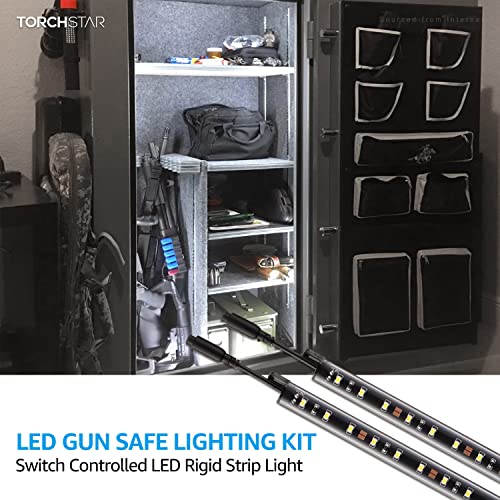 TORCHSTAR LED Safe Lighting Kit, (6) 12 Inch Linkable Light Bars + Rocker Switch + UL Power