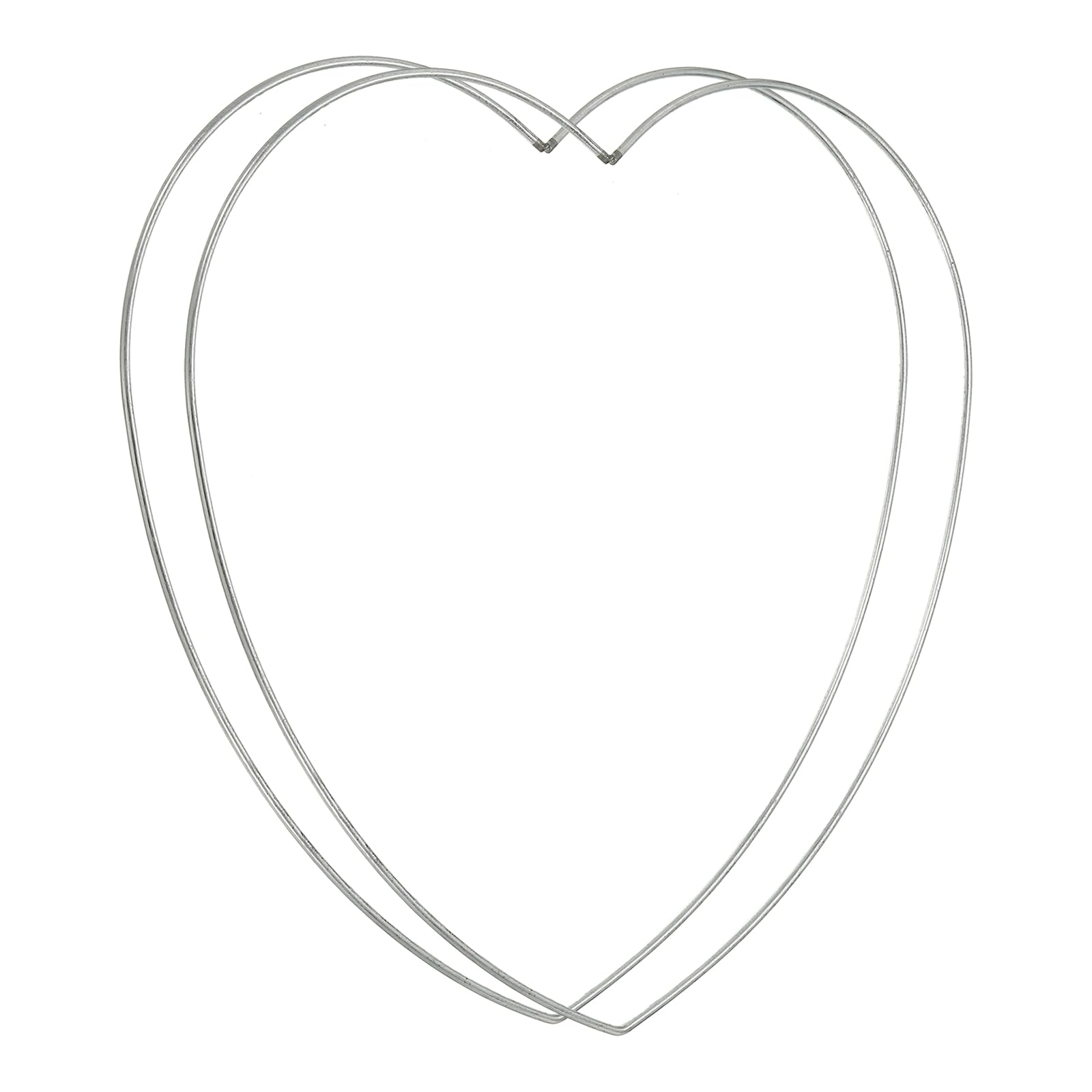 PATIKIL Dream Catcher Rings, 2 Pcs Metal Heart Shape Macrame Wreath Floral Ring Hoop for Christmas Home Car DIY Craft Wedding Wall Hanging Decorations, Silver