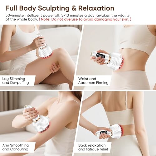 Body Sculpting Machine — Lymphatic Drainage Massager & Anti Cellulite Massage Tool,with Microcurrent, Light Heat & Vibration for Legs, Arms & Belly, Body,Helps Reduce Cellulite